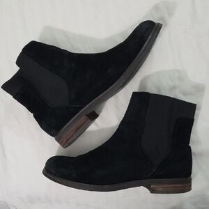 KELSI DAGGER,  Suede Black Ankle Booties